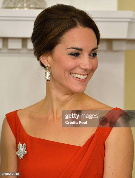 Catherine Duchess of Cambridge attends a Goverment of British Columbia reception at Government House on September 26, 2016 in Victoria, Canada.