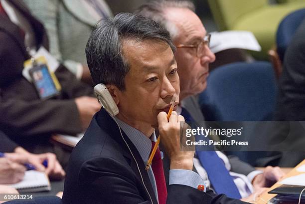 Under-Secretary for Disarmament Affairs Kim Won-soo listens to a speaker while attending the session. On the final day of the 71st United Nations...