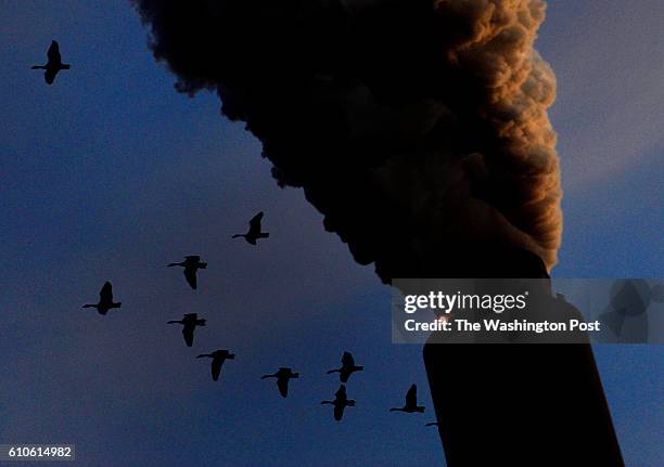 The A.E.P. Coal burning plant in Conesville, Ohio had a scrubber added to the unit seen emitting smoke in photo. There are other units at the coal...