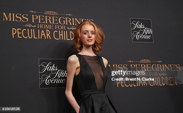 Actress Lauren McCrostie attends the "Miss Peregrine's Home for Peculiar Children" New York premiere held at Saks Fifth Avenue on September 26, 2016...