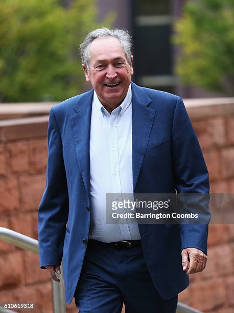 Gerard Houllier, Red Bull Head of Global Football arrives for day 2 of the Soccerex Global Convention 2016 at Manchester Central Convention Complex...