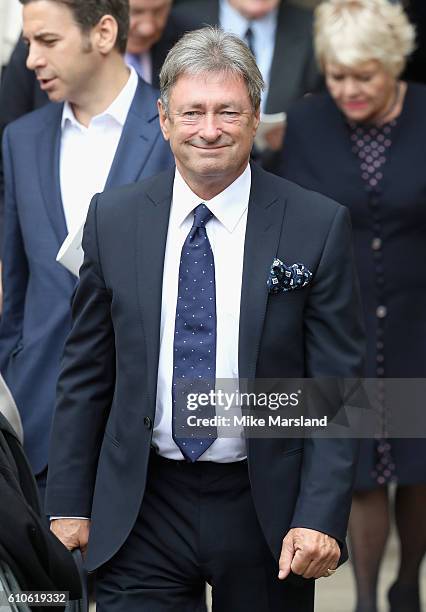 Alan Titchmarsh leaves a memorial service for the late Sir Terry Wogan at Westminster Abbey on September 27, 2016 in London, England.