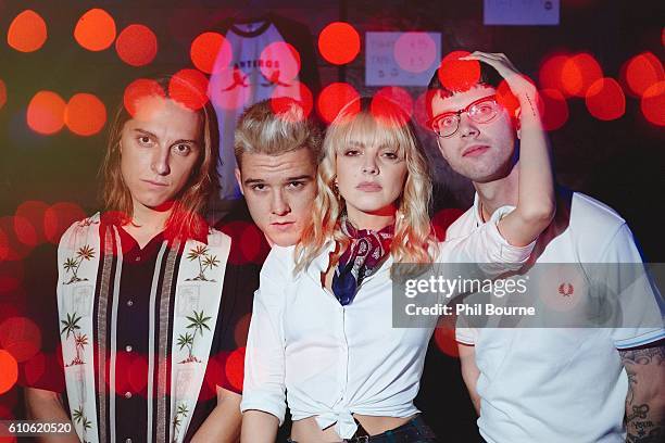 Charles Monneraud, Harry Balazs, Laura Hayden and Joshua Rumble of Anteros photographed at The Waiting Room on September 26, 2016 in London, England.