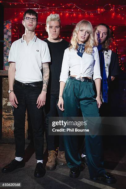 Joshua Rumble, Harry Balazs, Laura Hayden and Charles Monneraud of Anteros photographed at The Waiting Room on September 26, 2016 in London, England.