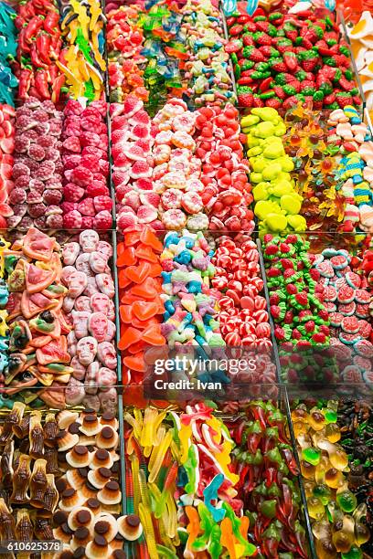 full frame shot of candies at store for sale - pile of candy ストックフォトと画像