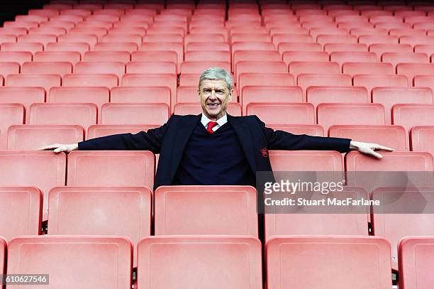 Arsenal manager Arsene Wenger after the Barclays Premier League match between Arsenal and Watford at Emirates Stadium on April 2, 2016 in London,...