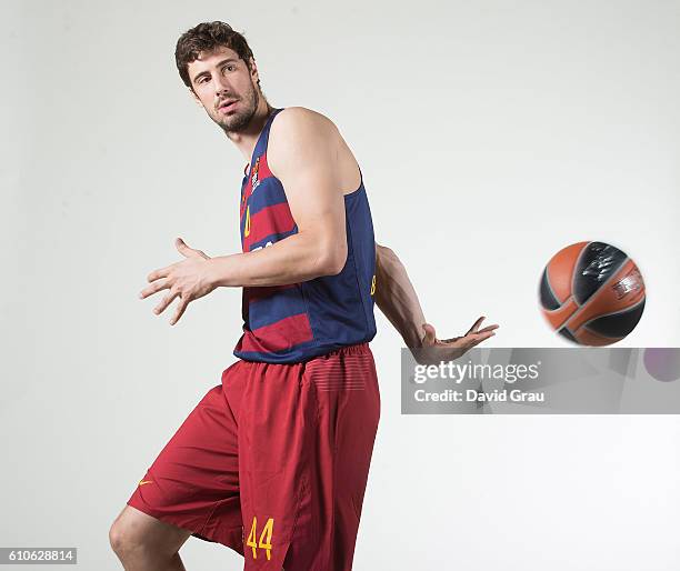 Ante Tomic, #44 of FC Barcelona Lassa poses during the 2016/2017 Turkish Airlines EuroLeague Media Day at Palau Blaugrana on September 26, 2016 in...