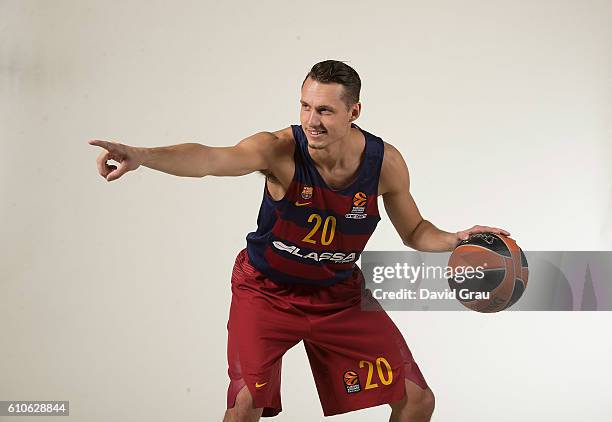 Marcus Eriksson, #20 of FC Barcelona Lassa poses during the 2016/2017 Turkish Airlines EuroLeague Media Day at Palau Blaugrana on September 26, 2016...