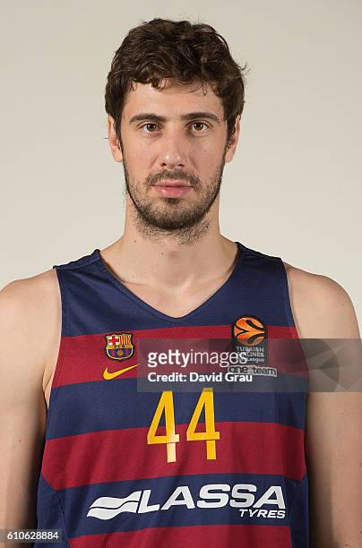 Ante Tomic, #44 of FC Barcelona Lassa poses during the 2016/2017 Turkish Airlines EuroLeague Media Day at Palau Blaugrana on September 26, 2016 in...