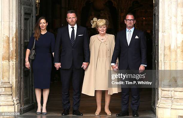 Helen Joyce Wogan with her children Katherine Wogan, Alan Wogan and Mark Wogan attend a memorial service for the late Sir Terry Wogan at Westminster...