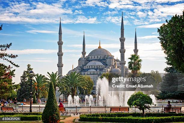 sultan ahmed mosque (blue mosque), istanbul, turkey - istanbul blue mosque stock pictures, royalty-free photos & images