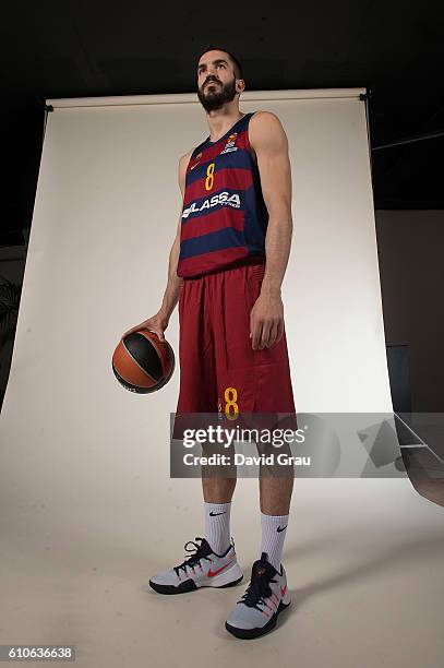 Pau Ribas, #8 of FC Barcelona Lassa poses during the 2016/2017 Turkish Airlines EuroLeague Media Day at Palau Blaugrana on September 26, 2016 in...