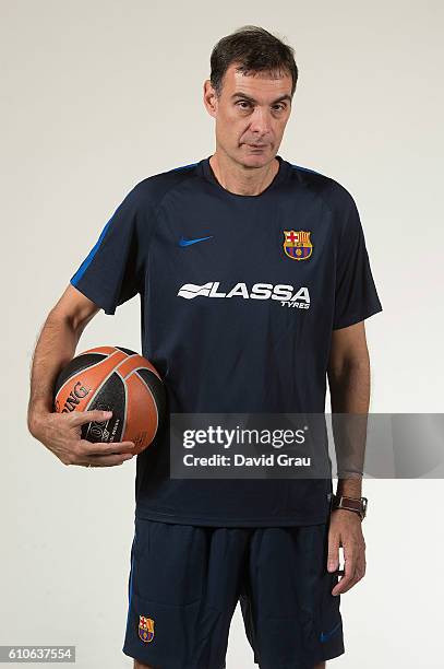 Georgios Bartzokas, Head Coach of FC Barcelona Lassa poses during the 2016/2017 Turkish Airlines EuroLeague Media Day at Palau Blaugrana on September...