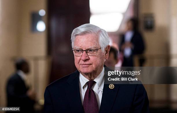 House Appropriations chairman Hal Rogers, R-Ky., speaks with reporters as he leaves the House Republican Conference meeting in the Capitol on...