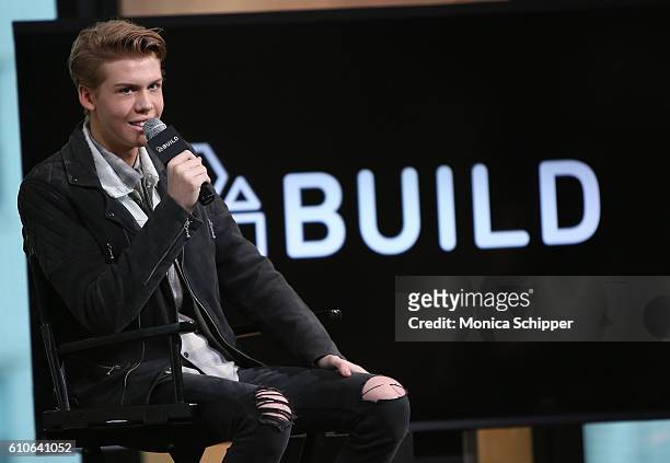Actor Aidan Alexander speaks at The Build Series Presents Aidan Alexander Discussing The New Movie "Cowgirl's Story" at AOL HQ on September 27, 2016...