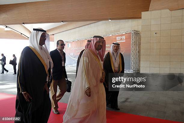 The Saudi Oil Minister Khaled al-Faleh attends the 15th International Energy Forum in Algiers on September 27 on the eve of an informal OPEC meeting...