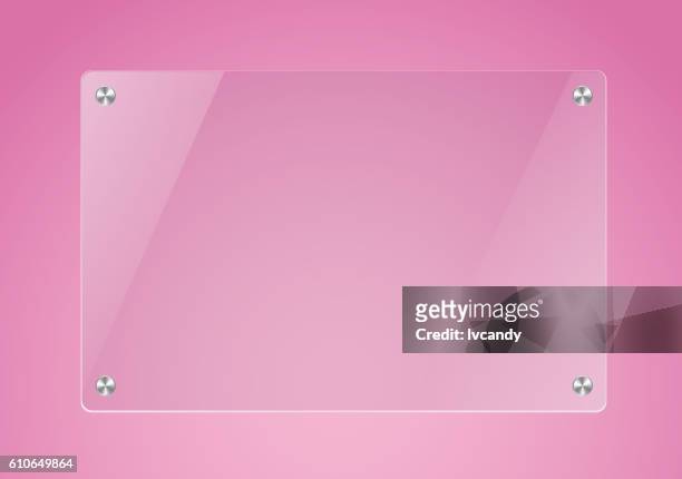 stockillustraties, clipart, cartoons en iconen met glass board in pink backgorund - blanco color