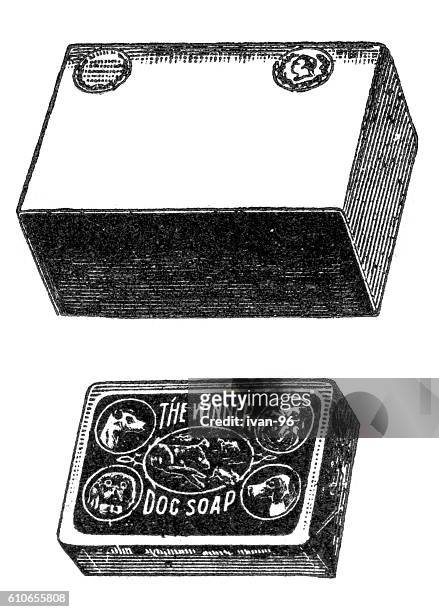 bar of dog soap - bar of soap stock illustrations