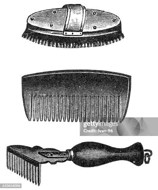 comb and brush - ceremonial make up stock illustrations