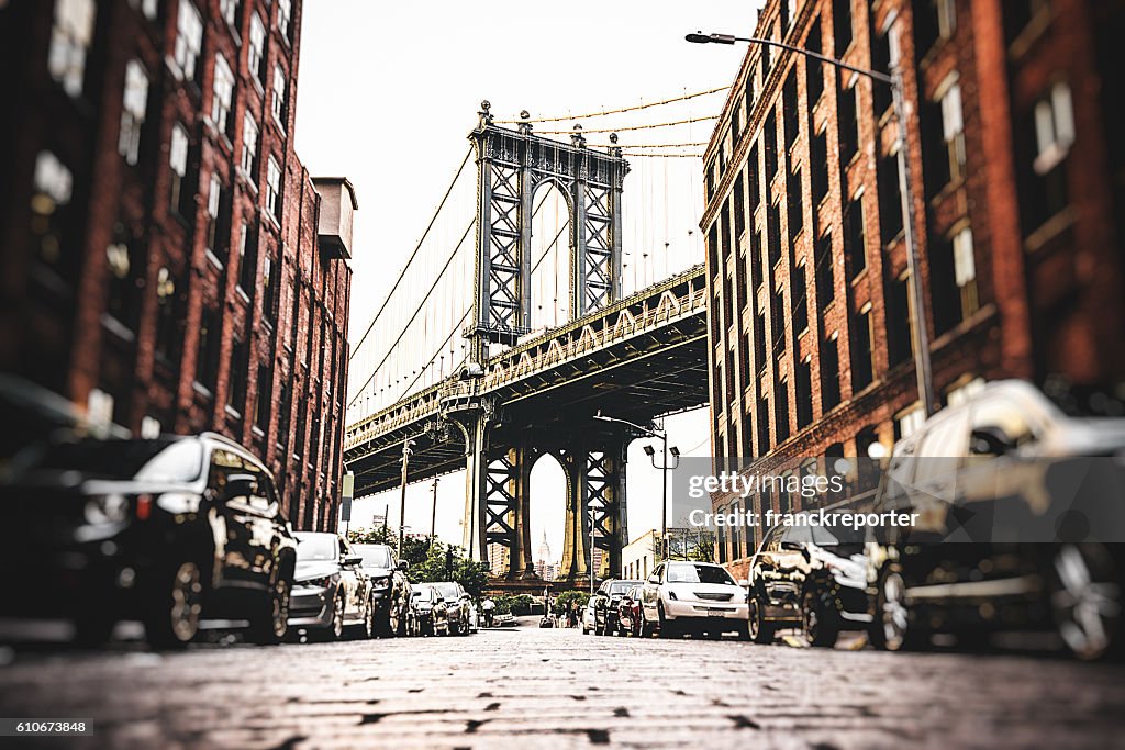 Vintage ponte de manhattan em Nova york