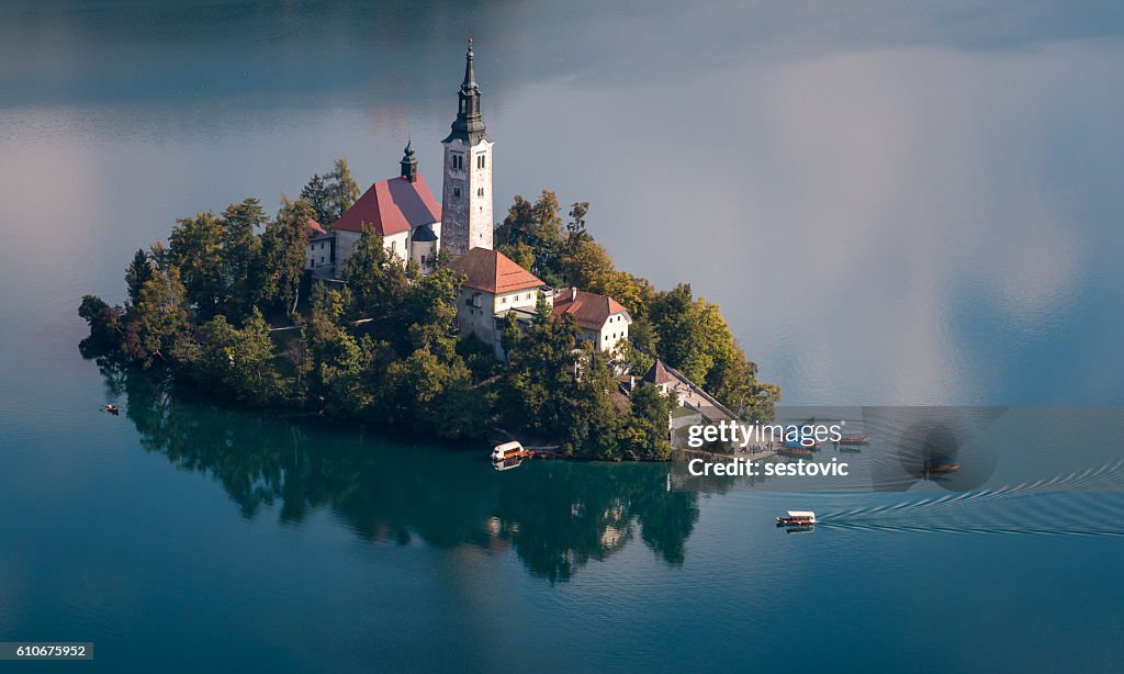 Chiesa dell'isola del lago di Bled, Slovenia