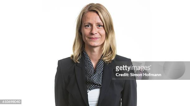 Team manager Maika Fischer poses during the Germany U17 Team Presentation on September 26, 2016 in Frankfurt am Main, Germany.