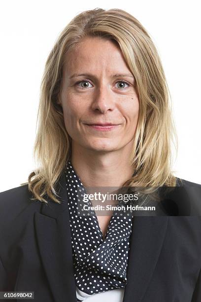 Team manager Maika Fischer poses during the Germany U17 Team Presentation on September 26, 2016 in Frankfurt am Main, Germany.