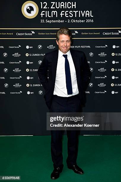 Hugh Grant attends the 'Florence Foster Jenkins' Premiere and Golden Icon award ceremony during the 12th Zurich Film Festival on September 27, 2016...