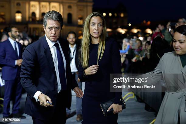 Hugh Grant and his girlfriend Anna Eberstein attend the 'Florence Foster Jenkins' Premiere and Golden Icon award ceremony during the 12th Zurich Film...