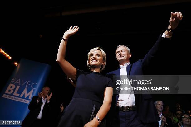 French right-wing Les Republicains candidate for the LR party primaries ahead of the 2017 presidential election, Bruno Le Maire and Mayor of the 5th...