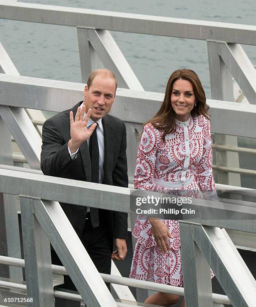 Catherine, Duchess of Cambridge and Prince William, Duke of Cambridge arrive by Sea Plane in Vancouver during their Royal Tour of Canada on September...