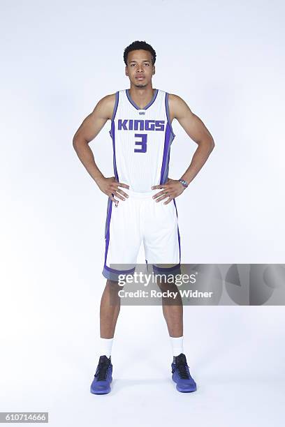 Skal Labissiere of the Sacramento Kings poses for a portrait on NBA media day on September 26, 2016 at the Kings practice facility in Sacramento,...