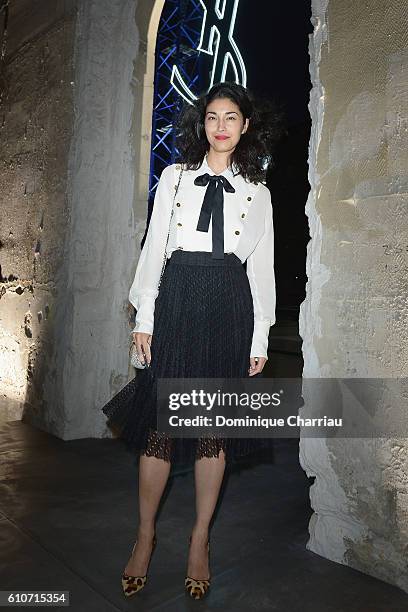 Caroline Issa attends the Saint Laurent show as part of the Paris Fashion Week Womenswear Spring/Summer 2017 on September 27, 2016 in Paris, France.