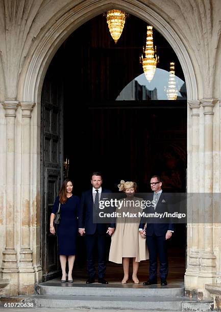 Lady Helen Wogan , accompanied by her children, Katherine Wogan, Alan Wogan and Mark Wogan attends a memorial service for her late husband Sir Terry...