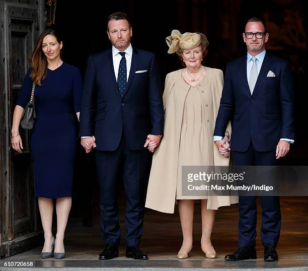 Lady Helen Wogan , accompanied by her children, Katherine Wogan, Alan Wogan and Mark Wogan attends a memorial service for her late husband Sir Terry...