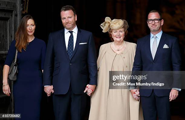 Lady Helen Wogan , accompanied by her children, Katherine Wogan, Alan Wogan and Mark Wogan attends a memorial service for her late husband Sir Terry...