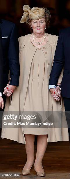 Lady Helen Wogan attends a memorial service for her late husband Sir Terry Wogan at Westminster Abbey on September 27, 2016 in London, England. Radio...