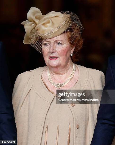 Lady Helen Wogan attends a memorial service for her late husband Sir Terry Wogan at Westminster Abbey on September 27, 2016 in London, England. Radio...