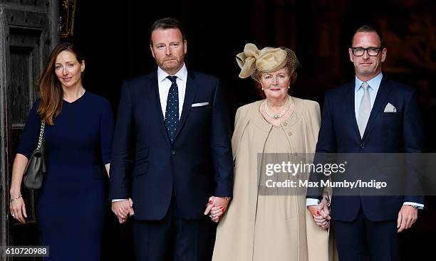 Lady Helen Wogan , accompanied by her children, Katherine Wogan, Alan Wogan and Mark Wogan attends a memorial service for her late husband Sir Terry...