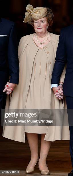 Lady Helen Wogan attends a memorial service for her late husband Sir Terry Wogan at Westminster Abbey on September 27, 2016 in London, England. Radio...