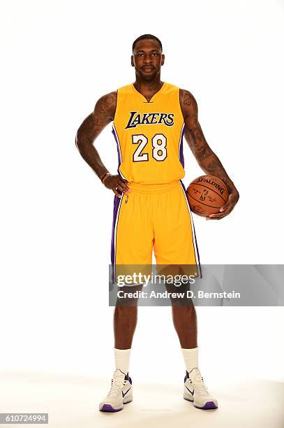Tarik Black of the Los Angeles Lakers poses for a portrait during the 2016-2017 Los Angeles Lakers Media Day at Toyota Sports Center on September 26,...