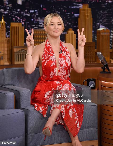 Kate Hudson visits "The Tonight Show Starring Jimmy Fallon" at Rockefeller Center on September 27, 2016 in New York City.