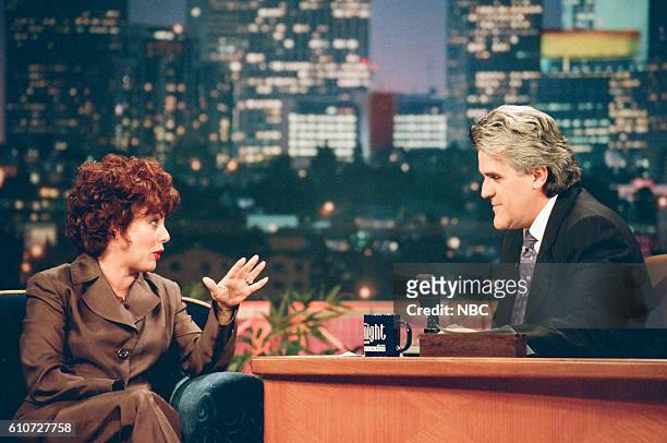 Episode 1163 -- Pictured: Actress Ruby Wax during an interview with host Jay Leno on June 5, 1997 --