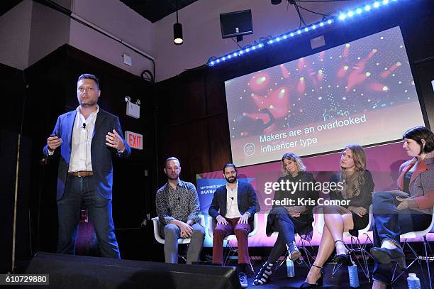 Justin Etheridge, John Wagner, Jon Levy, Carla Sosenko, Amanda Morrison and Stephanie Agrest speak onstage at the From Influence to Action: The Best...