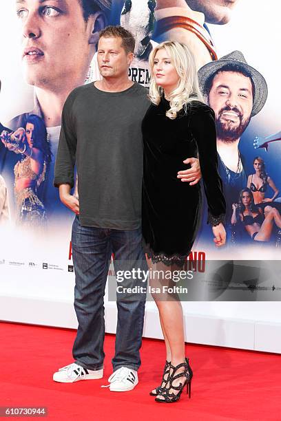 German actor Til Schweiger and his daughter Luna Schweiger attend the 'Unsere Zeit ist jetzt' World Premiere at CineStar on September 27, 2016 in...