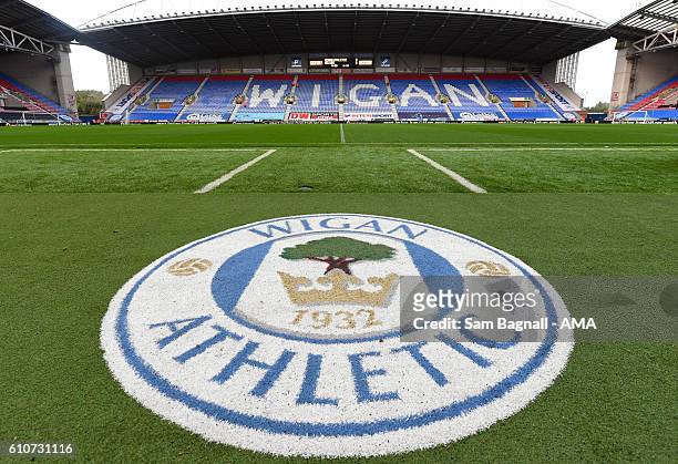 General view of the DW Stadium home of Wigan Athletic during the Sky Bet Championship match between Wigan Athletic and Wolverhampton Wanderers at DW...