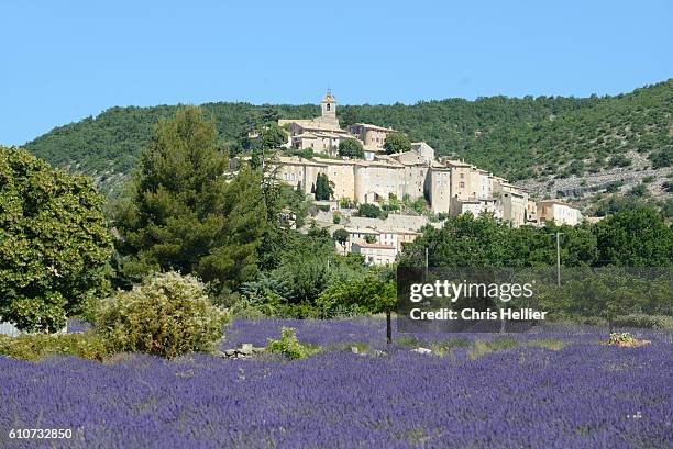 banon & lavender field provence - aix en provence stock pictures, royalty-free photos & images