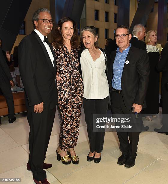 Steve Henry, Jamie Greenberg Rohatyn, Paula Cooper and Jack Shainan attend Abstracted Black Tie Dinner Hosted by Pamela Joyner & Fred Giuffrida, and...