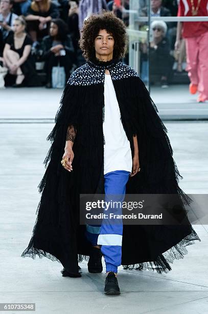 Model walks the runway during the Koche show as part of the Paris Fashion Week Womenswear Spring/Summer 2017 on September 27, 2016 in Paris, France.