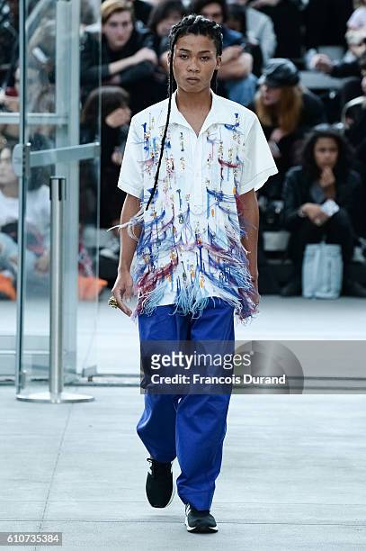 Model walks the runway during the Koche show as part of the Paris Fashion Week Womenswear Spring/Summer 2017 on September 27, 2016 in Paris, France.